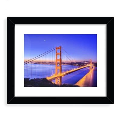 Golden Gate Bridge at dusk Designer Framed Art Print