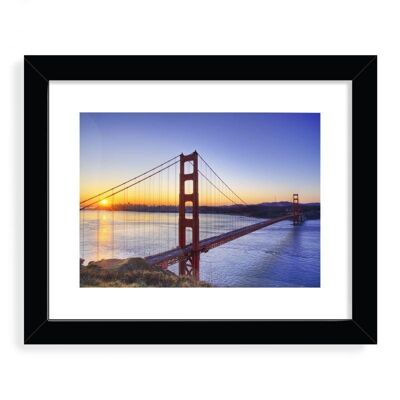 Golden Gate Bridge at dawn Designer Framed Art Print