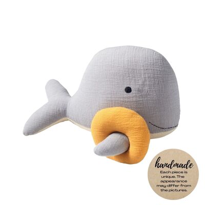 Cuddly toy baby whale Bobby