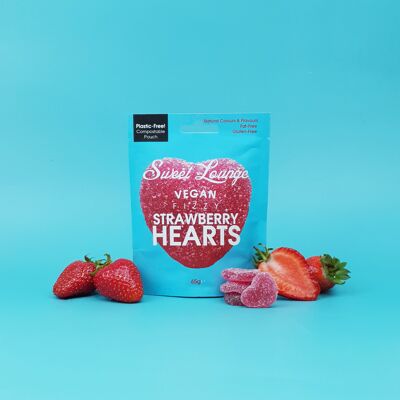 Vegan Fizzy Strawberry Hearts