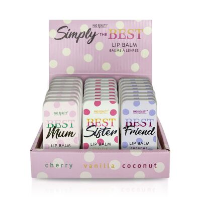 Simply The Best Lip Balm Tins - 24pc Display