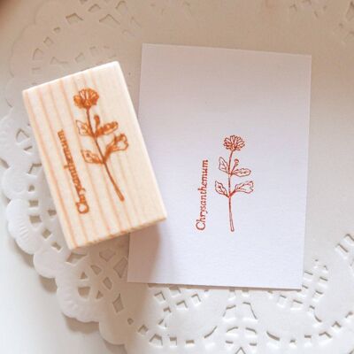Chrysanthemum Rubber Stamp, Note & Wish Rubber Stamp