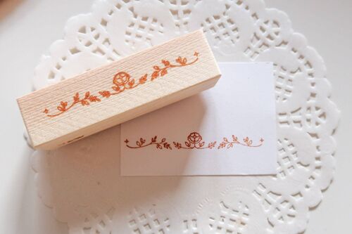 Rose Border Rubber Stamp, Note & Wish Rubber Stamp