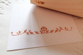 Rose Border Rubber Stamp, Note & Souhait Rubber Stamp 2