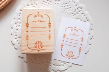 Ex-Libris Rose Rubber Stamp, Note & Wish Rubber Stamp 1