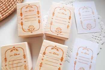 Ex-Libris Rose Rubber Stamp, Note & Wish Rubber Stamp 3