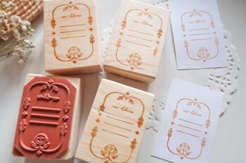 Ex-Libris Rose Rubber Stamp, Note & Wish Rubber Stamp 5