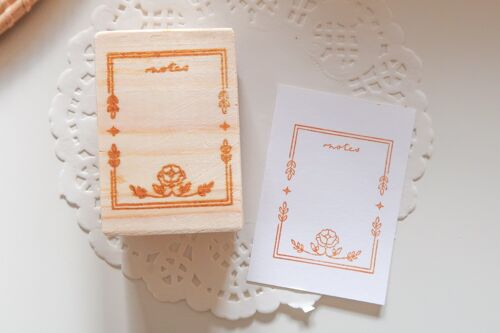 Rose Notes Rubber Stamp, Note & Wish Rubber Stamp