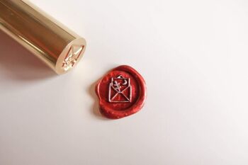 Mini lettre sceau de cire, note et souhait timbre de sceau de cire original 1