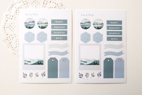 Misty Mountain Stickers, Note & Wish Journal Stickers