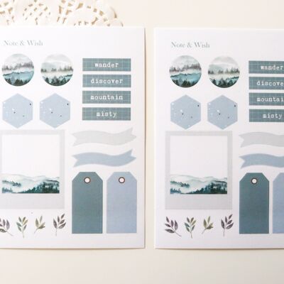 Misty Mountain Stickers, Note & Wish Journal Stickers