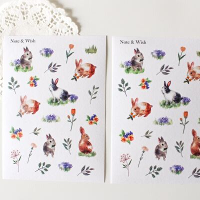 Woodland Rabbit Stickers, Note & Wish Stickers