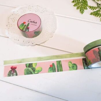 Washi Cactus, Washi Slim vert, Set de ruban Washi Note & Wish - Lot de 2 1