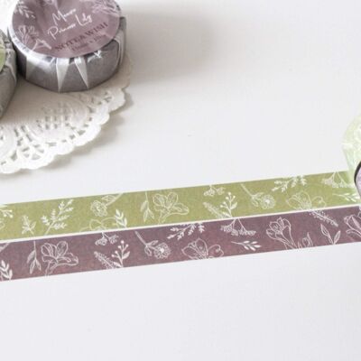 Sage Princess Lily Washi Tape, Note & Wish Washi - Sage and Mauve