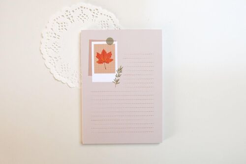 Autumn Leaf Notepad, A6 Notepad