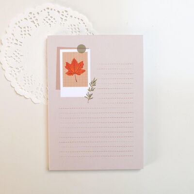Autumn Leaf Notepad, A6 Notepad