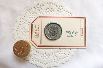 Une lettre dans une bouteille Timbre de sceau de cire, Note & Wish Original Seal Stamp - Coffret de sceau de cire (timbre, poignée, bâton de cire et boîte) 2