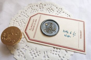 Une lettre dans une bouteille Timbre de sceau de cire, Note & Wish Original Seal Stamp - Coffret de sceau de cire (timbre, poignée, bâton de cire et boîte) 3