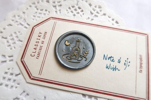 A Letter in a Bottle Wax Seal Stamp, Note & Wish Original Seal Stamp - Stamp head