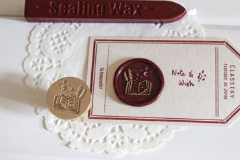 Book of Dreams Wax Seal Stamp, Note & Wish Seal Stamp - Coffret de timbres de sceau de cire (timbre, poignée, bâton de cire et boîte) 1
