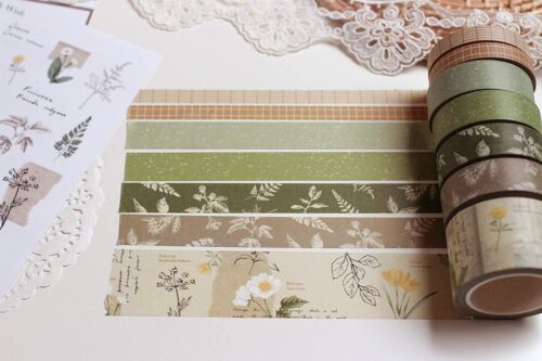 A Study of Flowers Washi and Sticker Set, Note & Wish Washi - Washi Set