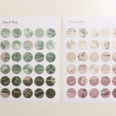 Circle Stickers in Beige and Green