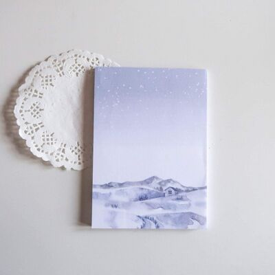 Winter Snowfall Memo Notes, A6 Notepad