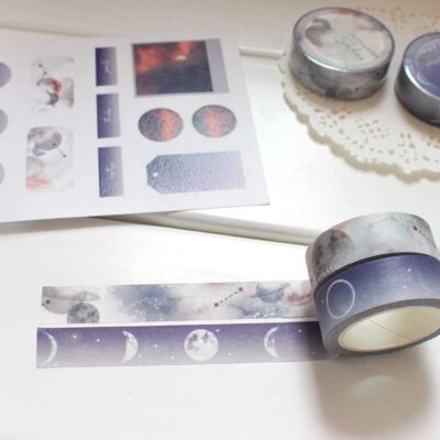 Luna Washi Tape Set, Note & Wish Washi Tape Set