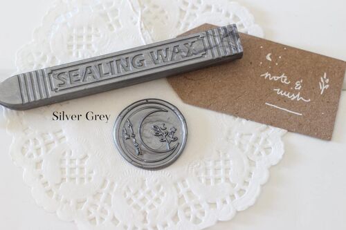 Pearlescent Pastel Sealing Sealing Wax with wick, Note & Wish Sealing Wax - 8. Silver Grey