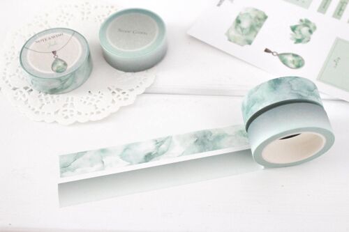 Jade Washi Tape Set, Pastel Ombre Washi Tape Set, Note & Wish Washi