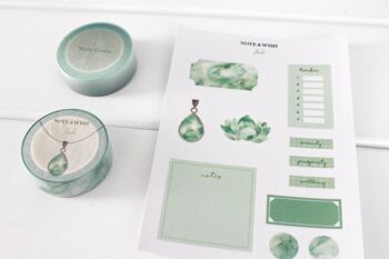 Jade Washi Tape Set, Pastel Ombre Washi Tape Set, Note & Wish Washi 2