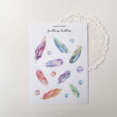 Feathers & Bubbles Stickers