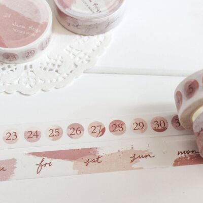 Beige Days & Numbers Washi Tape, Note and Wish Washi Tape - Numbers
