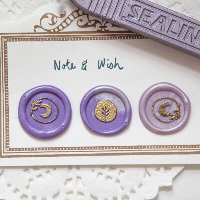 Crescent Moon Wax Seal Stamps, Moon Stamps, Note & Wish Original Wax Seal Stamp - Lunar Phase Set