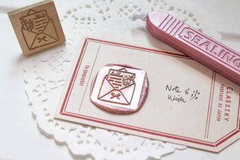 Hello Leaves Wax Seal Stamp, Note & Wish Original Wax Seal Stamp - Coffret de timbres de sceau de cire (timbre, poignée, bâton de cire et boîte) 2