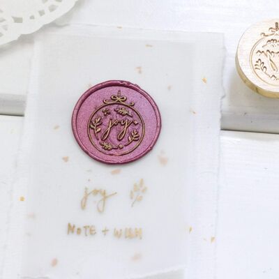 Joy Wax Seal Stamp, Note & Wish Original Seal Stamp - Wax seal stamp box set (stamp, handle, wax stick & box)