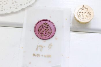 Joy Wax Seal Stamp, Note & Wish Original Seal Stamp - Coffret de timbres de sceau de cire (timbre, poignée, bâton de cire et boîte) 1