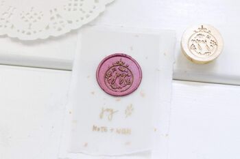 Joy Wax Seal Stamp, Note & Wish Original Seal Stamp - Coffret de timbres de sceau de cire (timbre, poignée, bâton de cire et boîte) 2