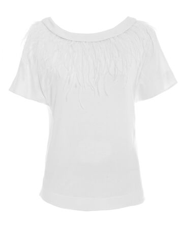 Alexandra - T-shirt à plumes amovibles 1
