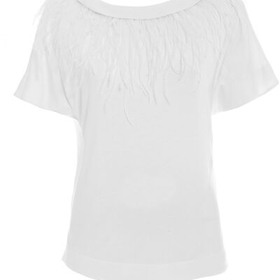 Alexandra - T-Shirt mit abnehmbaren Federn