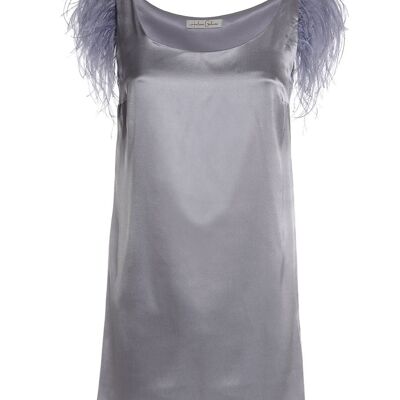 Albina - Mini dress with removable feathers