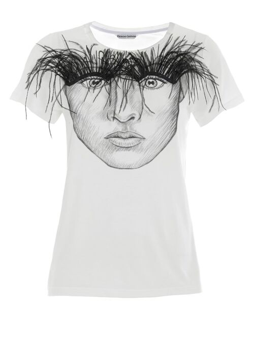 Antonia - T-Shirt mit abnehmbaren Federn