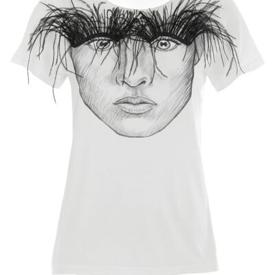 Antonia - T-shirt con piume removibili