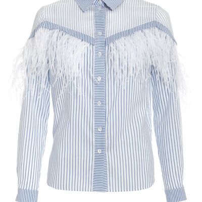 Andrea - blouse with removable feathers