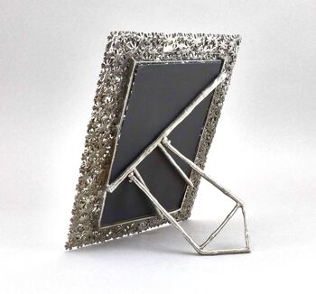 Cadre photo - cadre photo - métal - argent - modèle Little Daisy pour photo format 7,5x12,5cm - L18 x H13cm 2