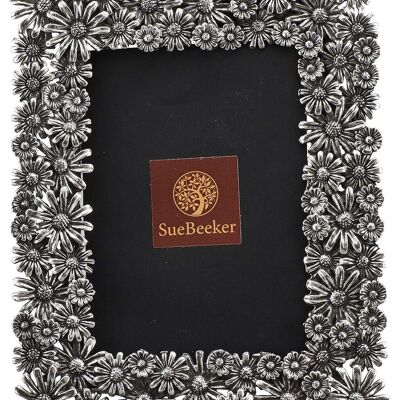 Photo frame - picture frame - metal - silver - model Little Daisy for photo size 10x15cm - W21 x H17cm