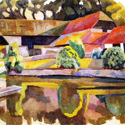 Barns and Pond, Charleston, Roger Fry
