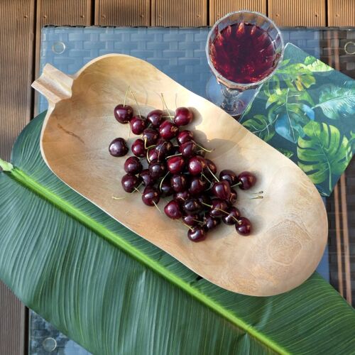 Holzschale - Obstschale - Salatschale - Modell Banana Leaf - natur - L47 x B20 x H7,5cm