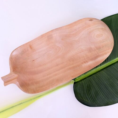 Holzschale - Obstschale - Salatschale - Modell Banana Leaf - weiß - L47 x B20 x H7,5cm