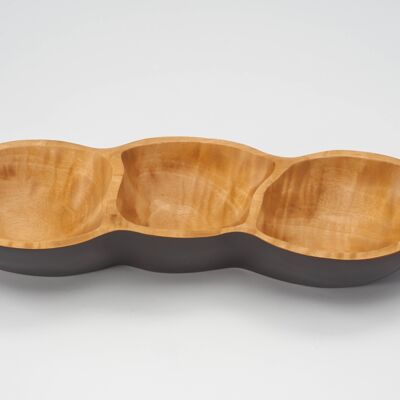 Wooden bowl - fruit bowl - salad bowl - model Tamarind - chocolate - M L40xW15xH5cm